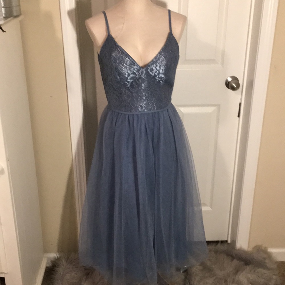 Chantilly Lace and Tulle Short Bridesmaid Dress